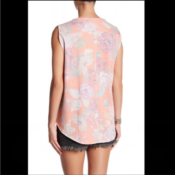 We the Free Oversized Orange Combo Floral Gardenia Tee - Picture 5 of 12